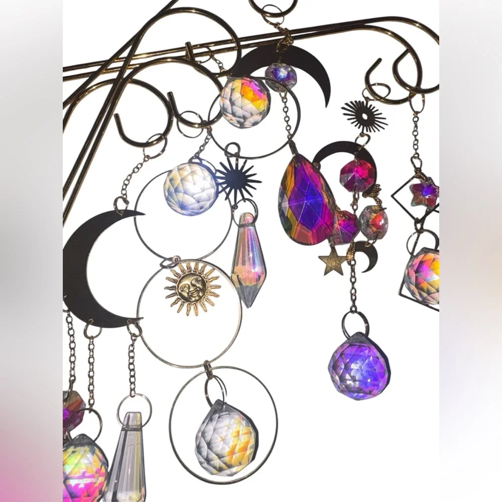 Colorful Crystal Sun Catcher Plant Picks 8-Inch Metal Garden Decor - Picture 7 of 9